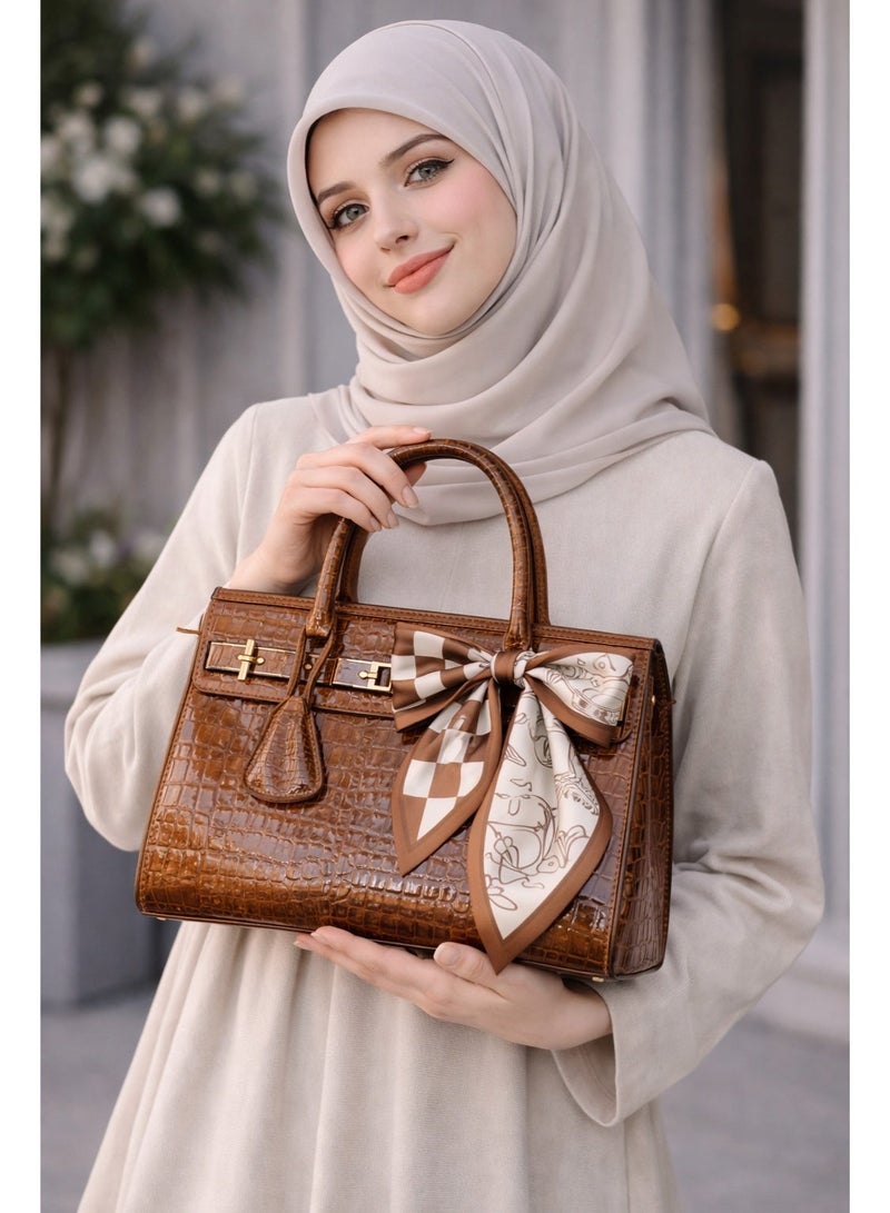 أولودينيز  وشاح حريري صغير للنساء – إكسسوار طويل نحيف بطبعات أنيقة - Image 3